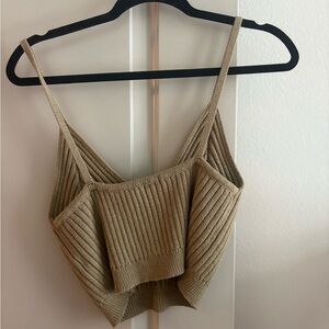 Iris Ribbed Brown Knit Tank Top